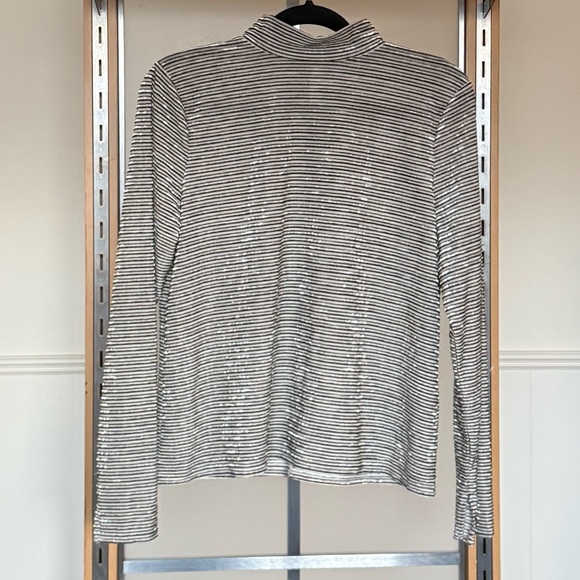 Nine West Tops - Nine West Black and Silver Striped Turtleneck
